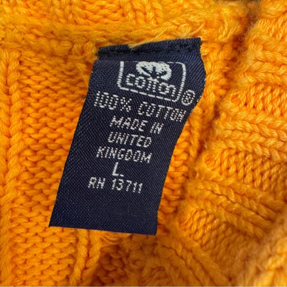 Grant Thomas Men’s Cable Knit Cotton Crew Neck Sweater Orange Sz L Rare - Picture 6 of 11
